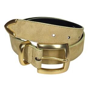VINTAGE 80's COMPAGNIE INTERNATIONALE EXPRESS LEATHER BELT – MUSTARD/MATTE GOLD